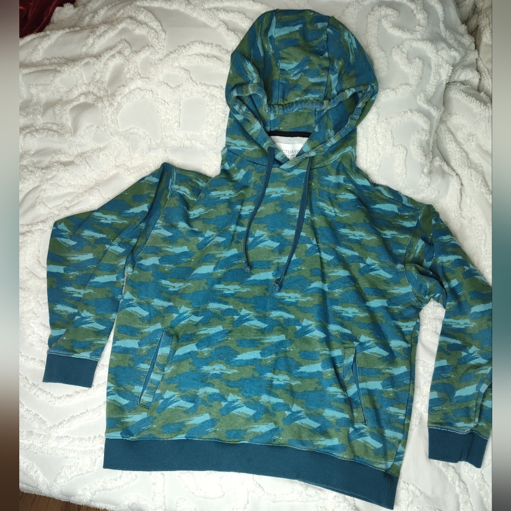 Sanctuary Los Angeles Supply Hoodie Men's L Atlantic Camo Pullover